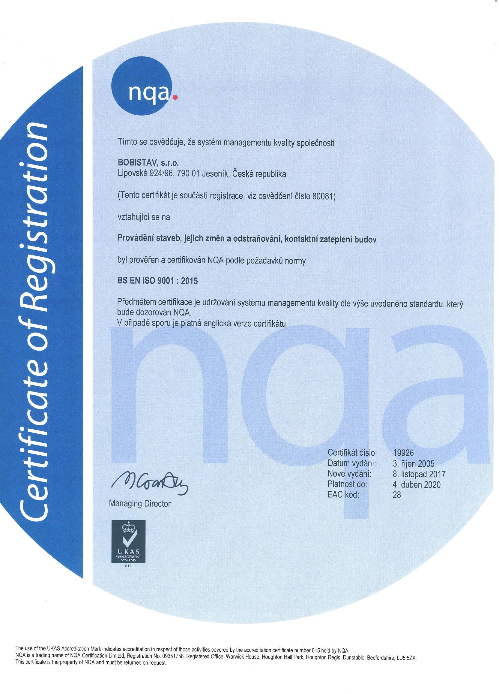 Naše certifikáty