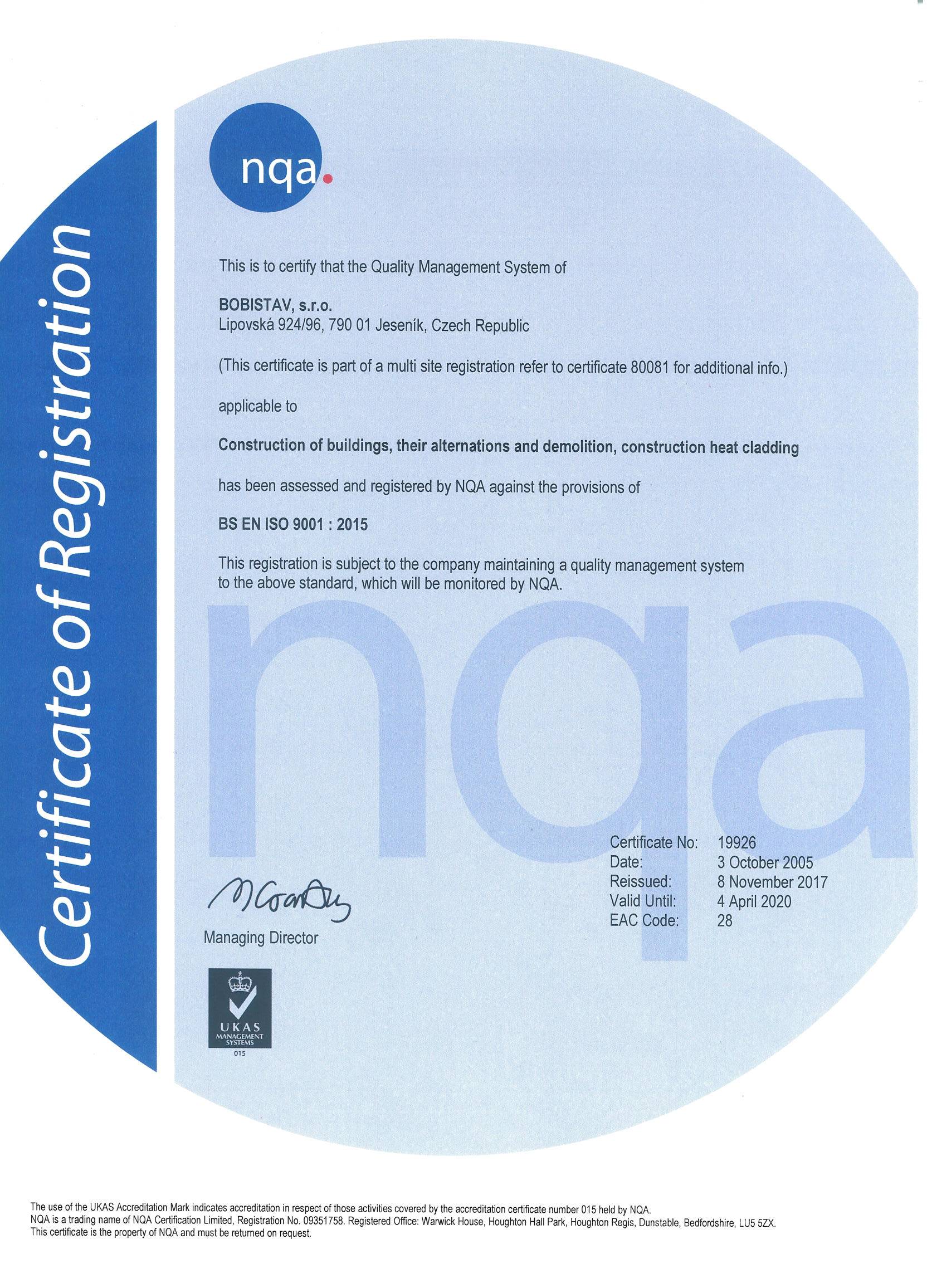 Naše certifikáty