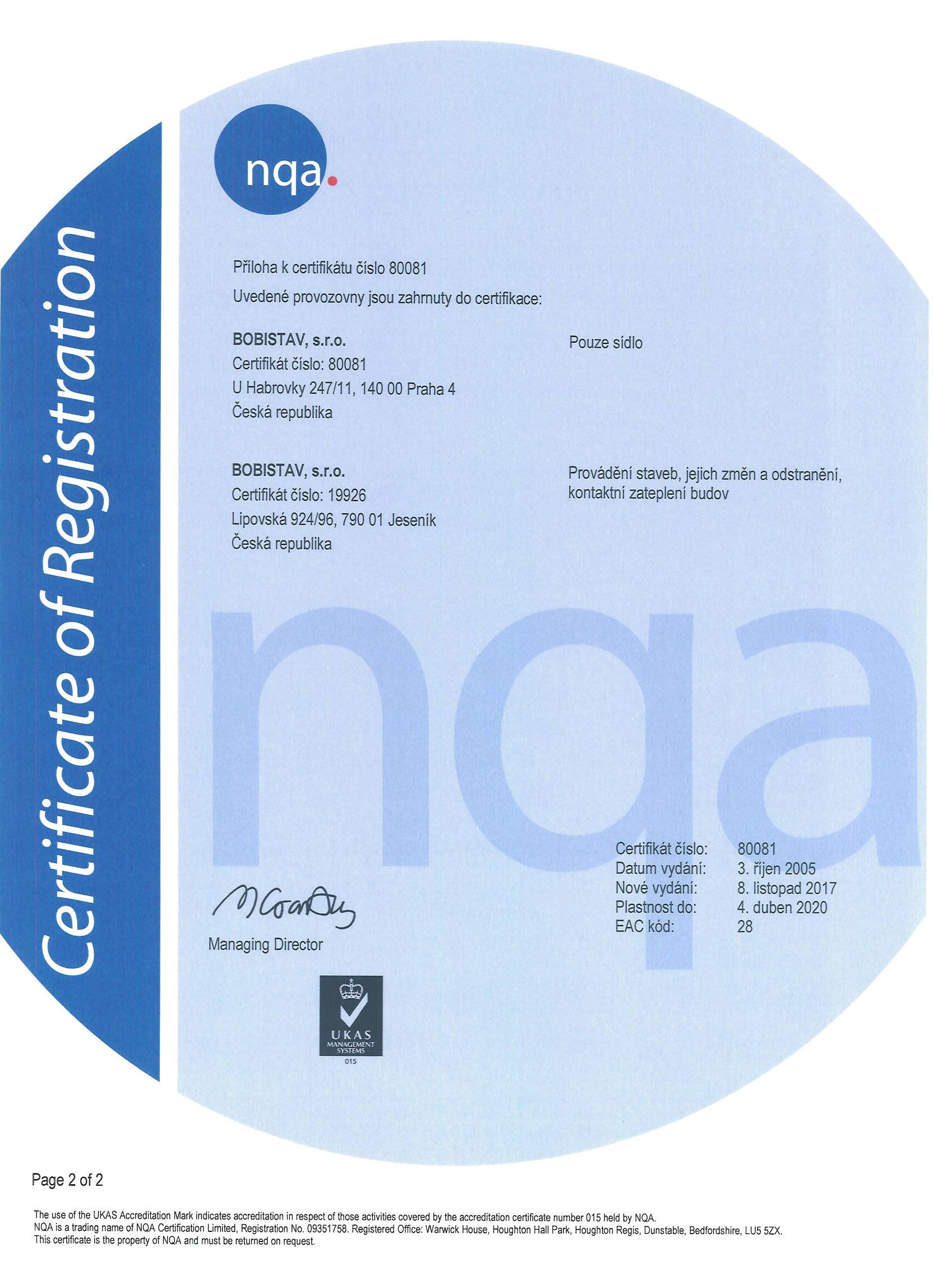 Naše certifikáty